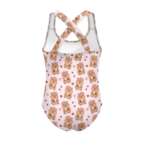 Image of One Piece Swimsuit for Girls Kids Quick Dry Bathing Suit with Crossback Strap Summer Beach Swimwear Size 5T-14