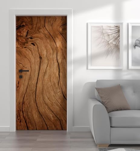 Adesivi per Porte Interne 90 x 210 Effetto Legno Adesivo Porta Legno Vintage 3D Pellicola Adesiva Carta da Parati Soggiorno Bagno Autoadesivo Porta Murale Decorazione M5033