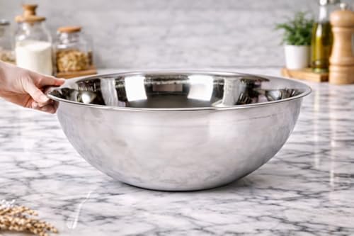 Image of KMW Stainless Steel Mixing Bowl Professional 13 Qt (12.3 litres) | with Enhanced Durability | for Buffets, Catering & Events