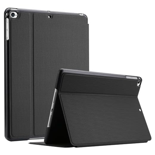 ProCase Boklock fodral för iPad 9,7 tum 2018 2017 (6:e och 5:e generationen) /iPad Air 2/iPad Air, lätt skyddande skal Urban Folio Case Smart Cover – svart