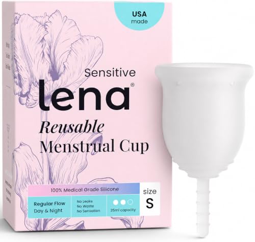 Image of Lena Sensitive Menstrual Cup - Small - Ultra-Soft Reusable Medical-Grade Silicone Period Cup for Sensitive Anatomy, 12-Hour Comfort, Gentle and Leak-Free Protection (Clear)