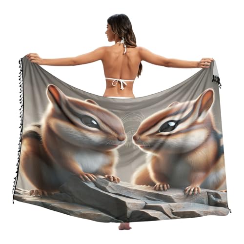 Chipmunks Cute Animals - Pareo vintage para mujer, diseño de luna de miel, grande, Ardillas lindas animales vintage, M