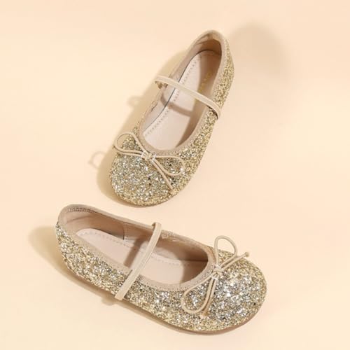 Girls Glitter Sequin Mary Jane Dress Shoes Bowknot Princess Ballerina Flats for School Wedding Party4