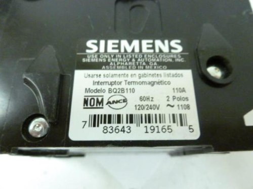 BQ2B110 - Siemens Circuit Breakers