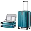 Hanke 24 Inch Checked Luggage PC Hard Case Luggage Top Opening Aluminum Frame Tsa Luggage Suitcases with Wheels for Travel Woman Men, Caribbean Blue.