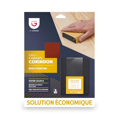 Gerlon - Gerlon Einfaches Schleifen: Schleifkeil, Holz und Farbe + 3 Schleifmittel im Lieferumfang enthalten, 230 x 280 mm Mix
