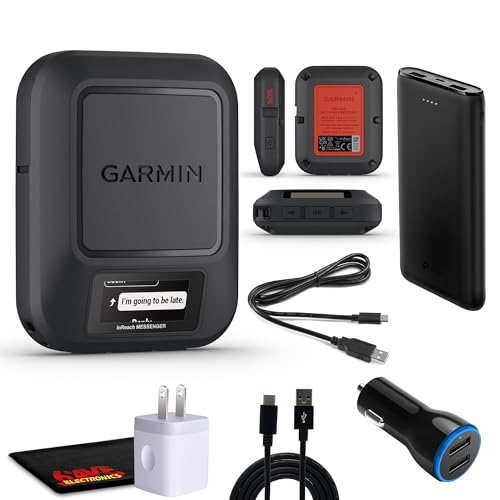 Garmin inReach Messenger Satellite Communicator Handheld Two-Way Global Text Messaging/Texting Device Bundle Kit with Accessories