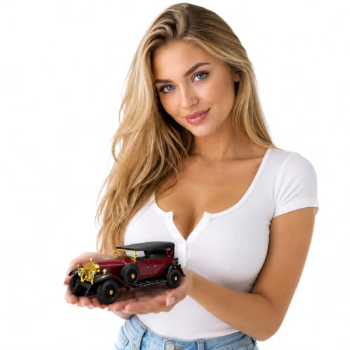 Image of Magicwand 1925 Convertible Vintage Classic Car Model, Rollls Roycce Phantom I,1:32 Scale Die-Cast Metal, Lights & Sound, with Openable Doors,Hood & Removable Roof ⦗Random Color⦘
