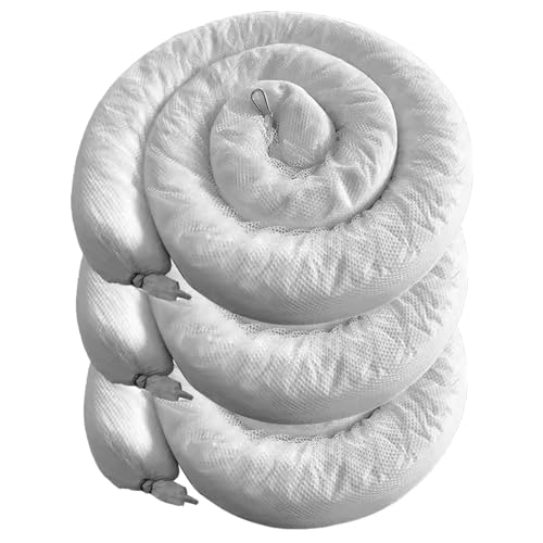 Kit Derrames Calcetines Absorbentes Sólo Aceite Cada Uno 3mx12.7cm (L x Dia.), Serpiente Absorbente para Aceite, Combustible, Fluidos a Base de Hidrocarburos(Size:Pack of 3,Color:Blanco)