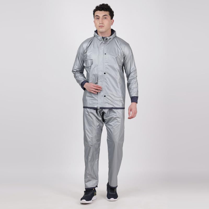 Image of Indian Terrain Men's Rain Coat with Pant and Pocket waterproof and heavy duty