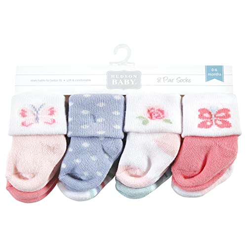 Image of Hudson Baby Baby 8-pack Cotton Rich Newborn and Terry Socks