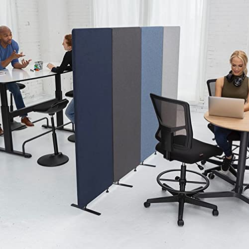 Stand Up Desk Store Refocus Freestanding Noise Reducing Acoustic Room Wall Divider Office Partition (Cool Grey, 72" X 66" , Zippered 3-Pack) #TOP4