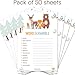 Baby Word Scramble Game Cards (Pack of 50) - Baby Shower Games for Boys or Girls - Party Activities Ideas Supplies - Woodland
