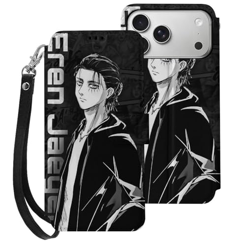 iPhone 17 用 ケース 手帳型 進撃の巨人 エレン・イェーガー iPhone 17 Pro Max用カバー スマホケース 財布型 PUレザー 携帯ケース アイフォン17用 カバー おしゃれ 個性的 キャラクター