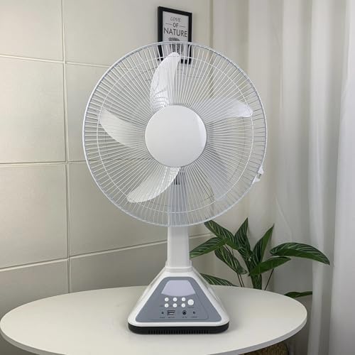 Image of Drumstone (𝗦𝗽𝗲𝗰𝗶𝗮𝗹 𝟭𝟬 𝗬𝗲𝗮𝗿𝘀 𝗪𝗮𝗿𝗿𝗮𝗻𝘁𝘆 16-Inch Rechargeable Fan - 6V Battery, 3-Speed Control, 180 Rotation, LED Light, Cordless & Portable & Emergency Use!