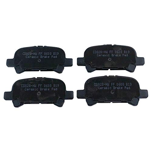 Image of TRQ Rear Brake Pad and Rotor Set Ceramic G Coated Rotors Calipers Compatible with 2005 Toyota Avalon