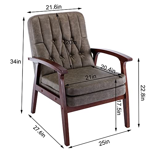 Sillón moderno poliuretano Marrón miniatura 3