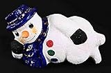 E+N Deko Deko Schneemann liegend blauer Hut BxHxT: 32x19x15cm, Pappmaché