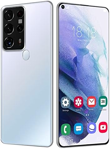 HSHOR Unlocked Smartphone Smartphone S25Ultra, Android 10 Sim Free Unlocked Mobile Phones,7.2 inches, 4GB+64GB, 4800mAh Battery, Dual Sim 3G Phone,Face/Fingerprint Unlocked (Color : White)