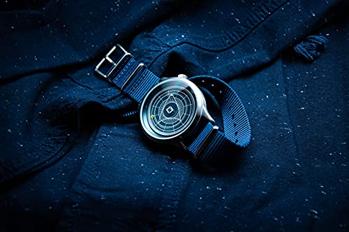 Montre Watch Altas Series boîtier argent brossé bracelet nylon bleu - 2