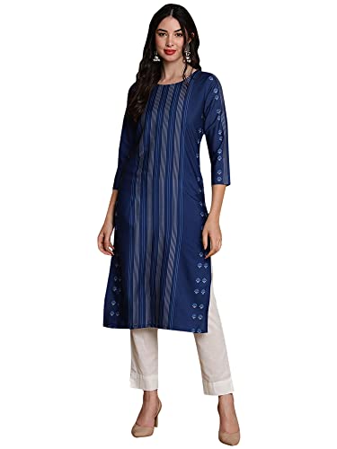 Image of Vaamsi Women's Crepe Solid Regular Kurta