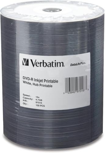 Image of Verbatim 97016 DVD-R Optical Disc, White, 0.1 (Pack of 6)