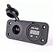 Produktbild Meipire Auto Zigarettenanzünder Steckdose Verteiler Einbau Steckdose 12v 24v Ladegräte Wasserdicht Ladegerät Adapter für Auto, Boot, LKW, RV, Wohnwagen (Steckdose + Voltmeter)