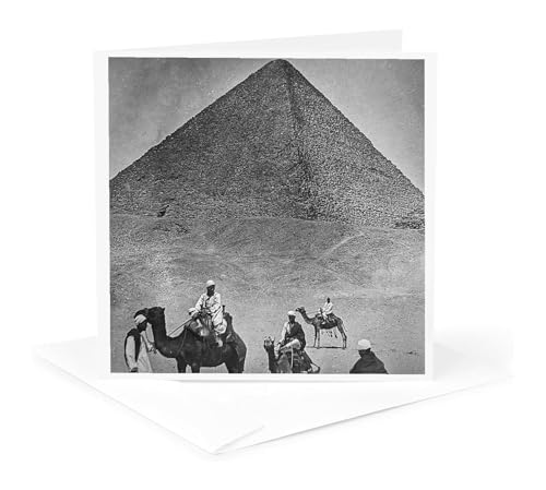 3dRose Vintage Stereoview Image Pyramid of Khufu Egypt 1890s 1 Greeting Card with envelope