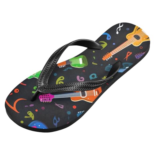 Color Guitar Beach Summer Casual Flip Flop Sandals Non-Slip Quick Dry for Women Men 214B2625