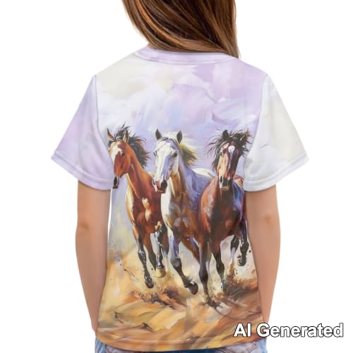 Image of Xhuibop Kids Tshirts Girls Boys 3-16 Years Summer Clothes for Teens Loose Fitting Tops