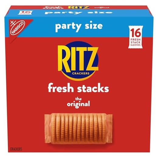 RITZ Fresh Stacks Original Crackers, Party Size, Travel Snacks, 23.7 oz (16 Multi Snack Packs)