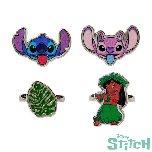 LUV HER Kids Jewelry: 4-Piece Adjustable Rings for Girls, Ring Sets with metal charm Fashion Girls Jewelry Ages 4+4