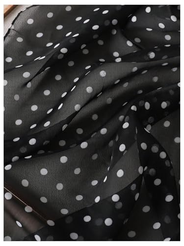 MakeMeChic Women's Chiffon Polka Dots Scarves Lightweight Vintage Wrap Scarfs4