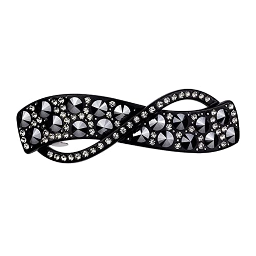 AAGAZA Bright Black Diamond Series Hairpin Spring Clip Word Clip