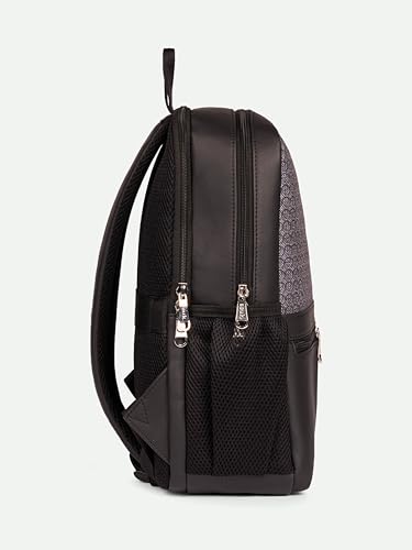 Image of ZOUK Men's Office Laptop Backpack (15.6 Inch) | Vegan Leather Travel Bag with Dual Compartments, Padded Laptop Sleeve, Trolley Sleeve, Waterproof Lining & Multiple Pockets |