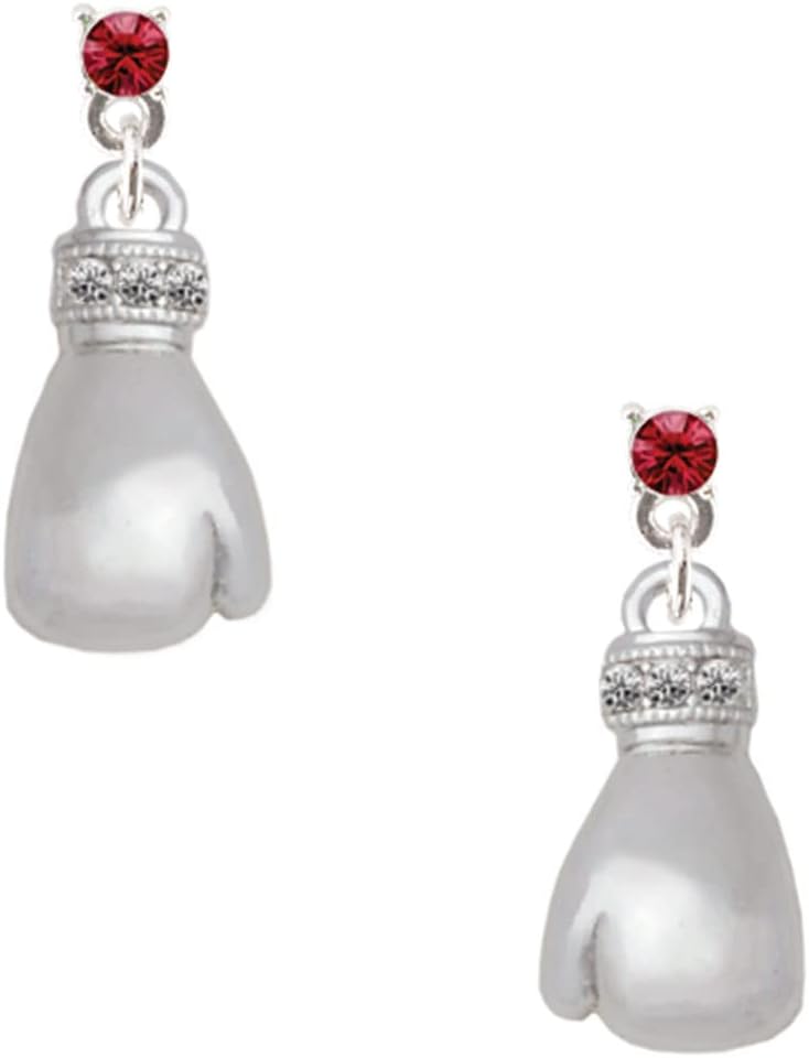 Large Boxing Glove Crystal Post Earrings