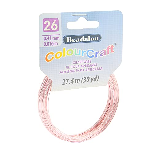 Alambre Beadalon calibre 26 rosa chapado en plata de calidad profesional y resistente al deslustre 3