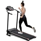 Laufband klappbar, Elektromotor | Extra breite 35 cm Lauffläche | GEH- und Lauftraining | bis 12 km/h | LCD Display | bis 100 kg