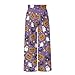 Flaishyardaw Womens Wide Leg Dress Pants Pumpkin Ghost Pants for Women High Waisted Halloween Wide Leg Trousers Loose Flowy Palazzo Lounge Trousers Simple Fashion Travel Clothing L