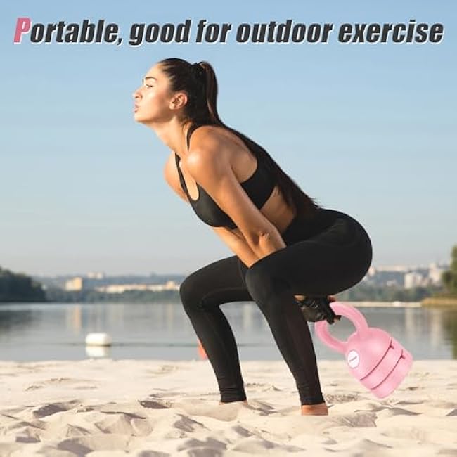 Adjustable Kettlebell Weight Set: 3-in-1 Kettlebells (5lbs 8lbs 12lbs) for Home Gym Full-Body Workout Strength Training Weight Loss | Good for Beginners