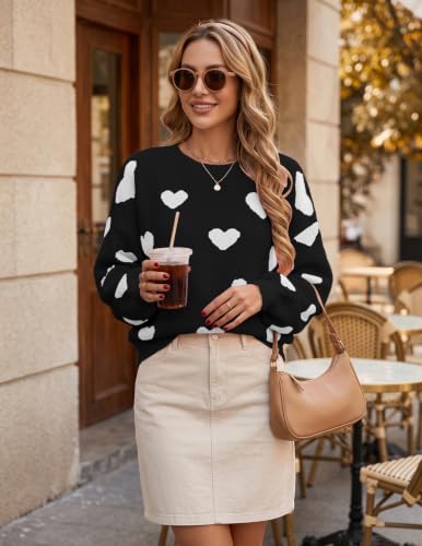 Image of Libsorge Womens Valentine Heart Sweater 2026 Valentines Day Trendy Cute Oversized Long Sleeve Pullover Sweaters