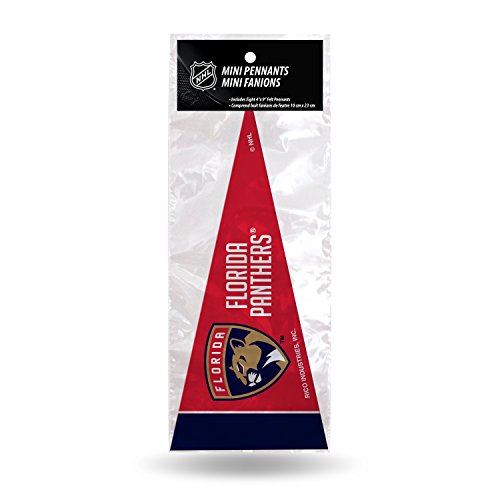 Rico Industries NHL Florida Panthers 8-Piece 4-Inch by 9-Inch Classic Mini Pennant Décor Set