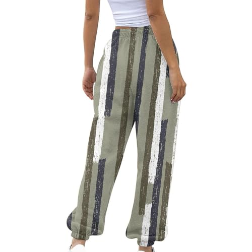 Calça de moletom feminina de cintura alta para corrida e ioga com bolsos, Cinza, GG
