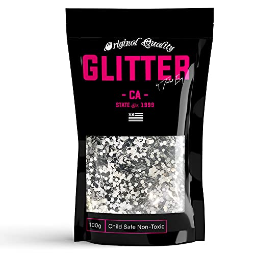 Black White Chunky Glitter ✮ Chunky Glitter Mix ✮ 100g Festival Glitter Cosmetic Face Body Hair Nails