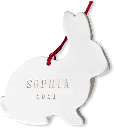 Miniatura 5 de Personalized Bunny Ornament 2024, Rabbit Christmas Ornament, First Christmas Ornament, Baby Ornament, Child Ornament, Holiday Gift
