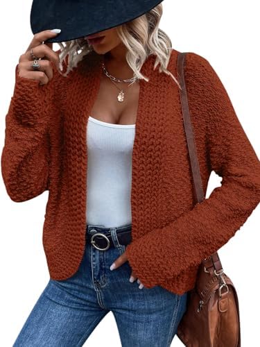 PRETTYGARDEN Open Front Fall Lightweight Cardigan Sweaters for Wo...