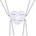 PJ JEWELLERY Personalisierter Name Initiale Edelstahl Herzform Aushöhlen Kreuz BFF Puzzle Halskette 2/3/4/5/6 Stück für Familienliebe Bester Freund Passende Halskette Set, Name Puzzle Halskette