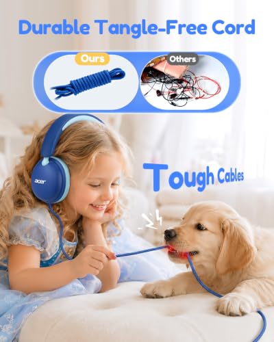 Image of Acer OHW355 Kids Headphones with Cord for School,Over Ear Wired Headphones