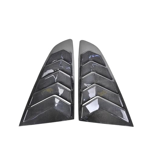 Compatible for Ford Mustang 2015-2020 Real Dry Carbon Fiber Car Rear Louver Window Side Shutter Cover Trim Sticker Vent Scoop