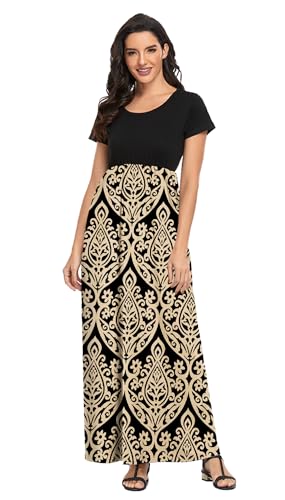 Image of Mommy Jennie Women's Maxi Dresses Short Sleeve Long Casual Summer Sundresses